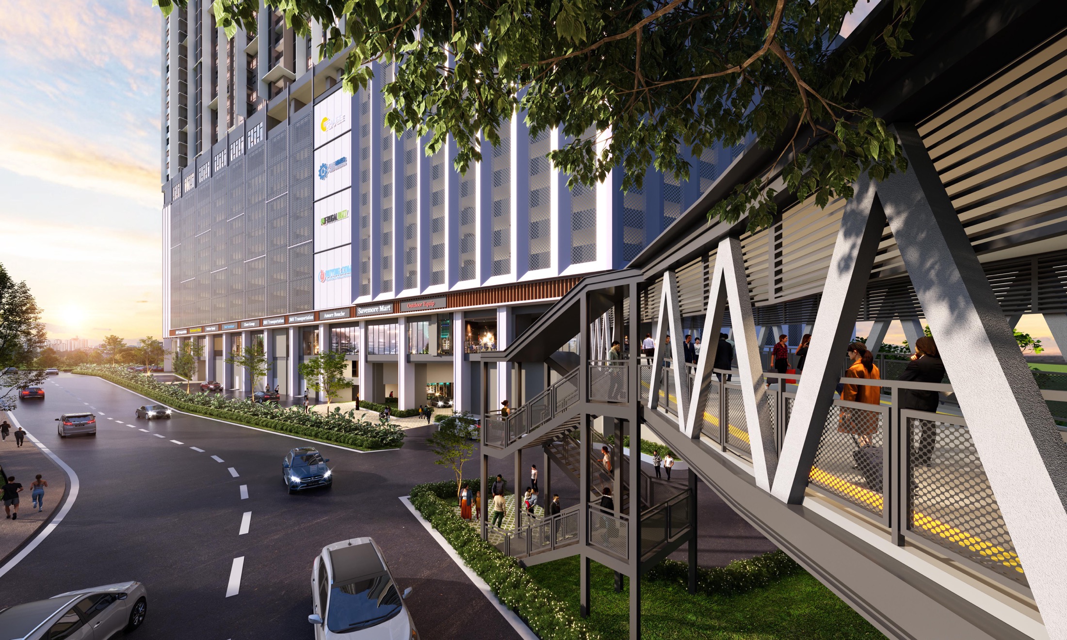 Approved pedestrian link bridge beside Causewayz Square — artist's impression