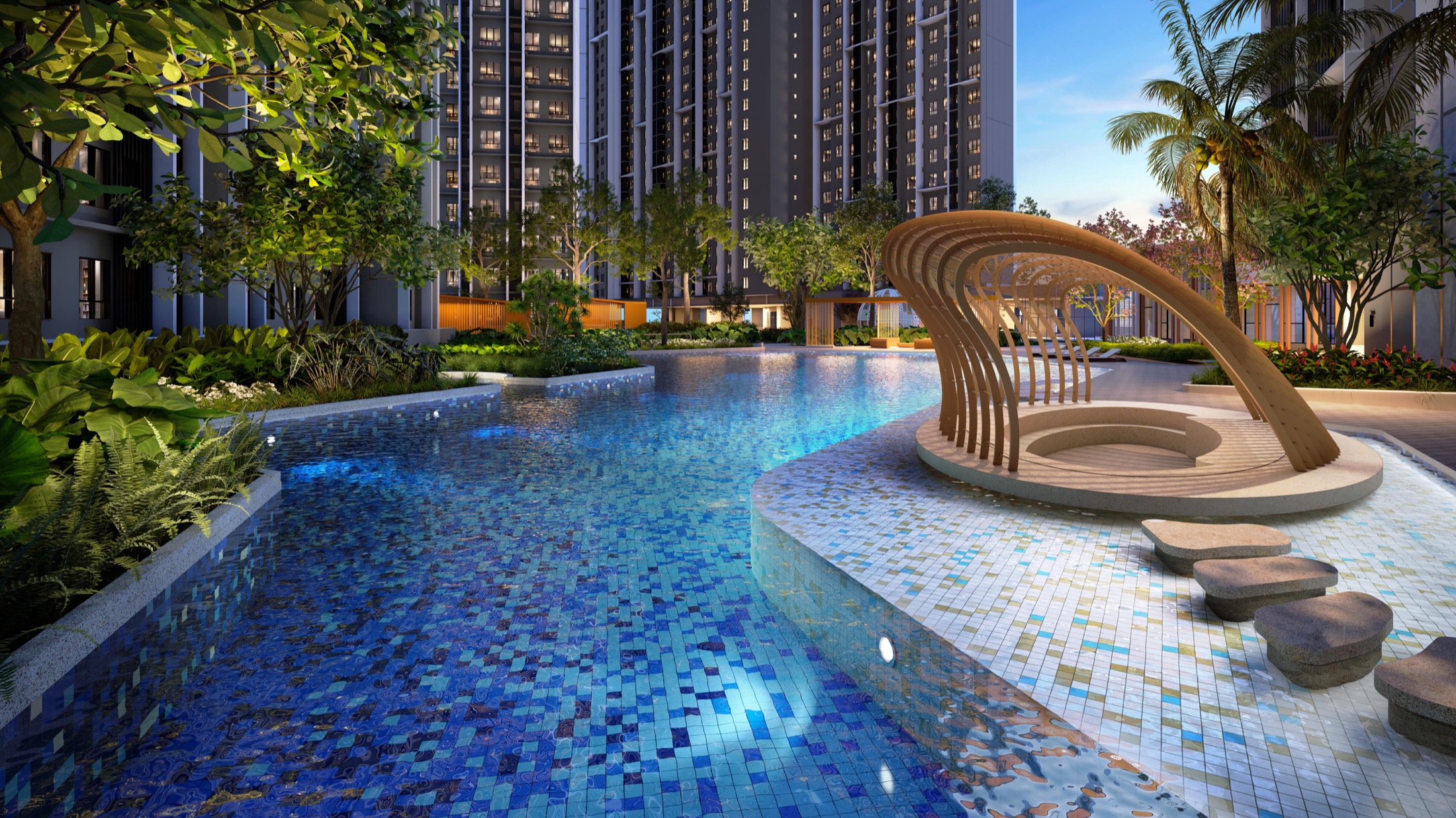 Causewayz Square landscaped pool — artist's impression