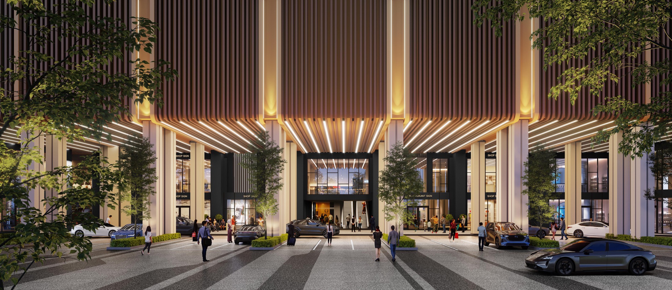 Causewayz Square integrated retail arrival — artist's impression